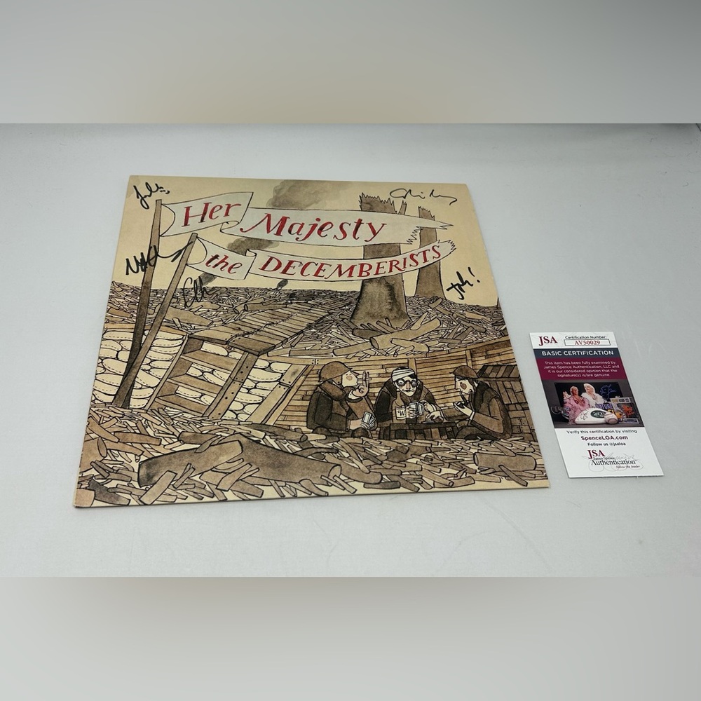 The Decemberists signed Her Majesty Album JSA COA